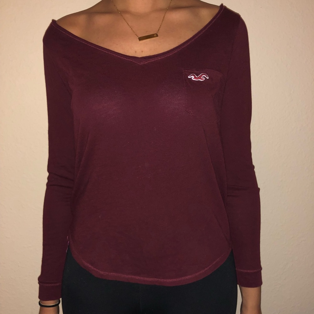 Hollister maroon long sleeve